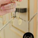 گوشواره آویز دار طرح توت فرنگی