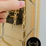 گوشواره حلقه ای آویز طرح بیضی2