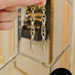 گوشواره زنجیری طرح لوزی 2