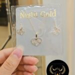 نیم ست و زنجیر طلا کد 6519