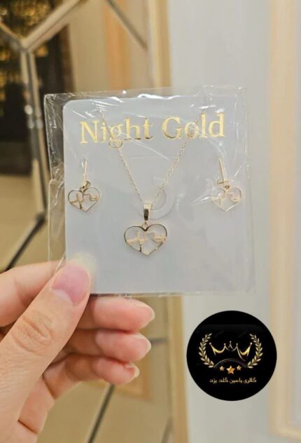 نیم ست و زنجیر طلا کد 6519